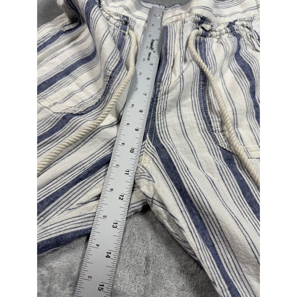 Anthropologie Seashore Striped Linen Blend Drawstring Pants Size 2P - Picture 11 of 13